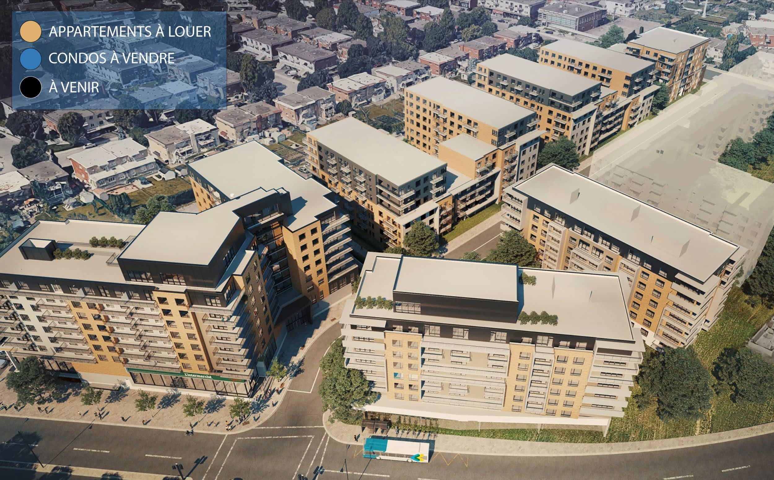 Selecteur-phase Vue de toutes les phases du projet Città Montréal